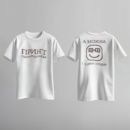 Футболка біла віскоза, Принт А4
