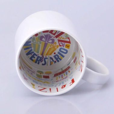 Чашка біла з малюнком Feliz aniversario