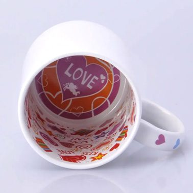 Чашка біла з малюнком Feliz aniversario