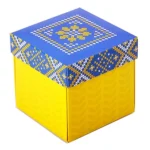 Коробка для чашок Жовто-блакитна орнамент